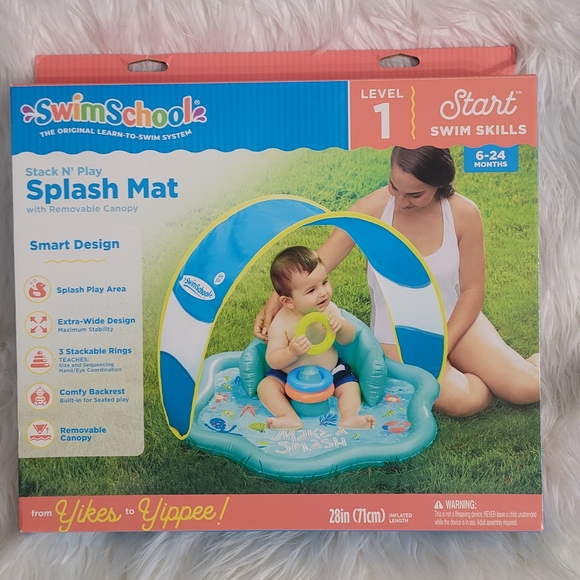 Swimschool Level 1 Stack N Play Splash Mat With Removable Canopy - Picture 1 of 5